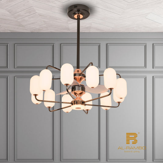 Chandelier Ceiling Light with Fan - 8275-12