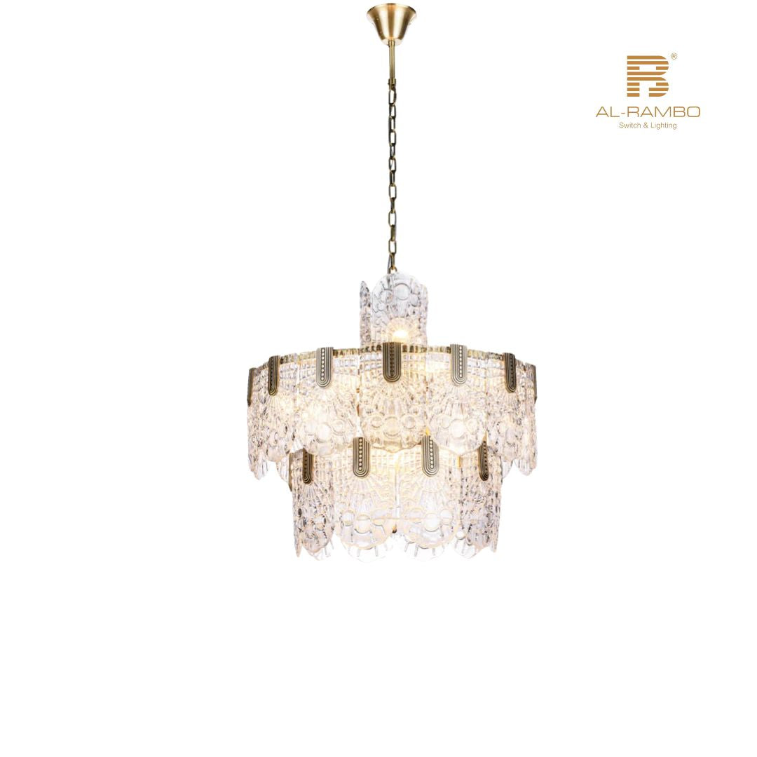 Brush Crystal Round Chandelier - 96106-12