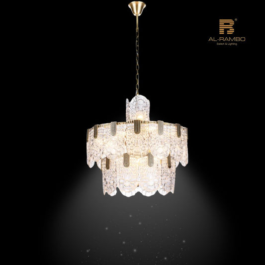 Brush Crystal Round Chandelier - 96106-12