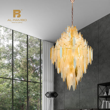 Hanging crystal chandelier