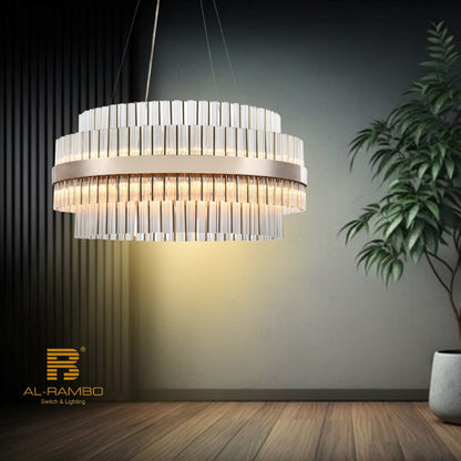 Modern Chandelier with High Quality Glass - 96312-22+22