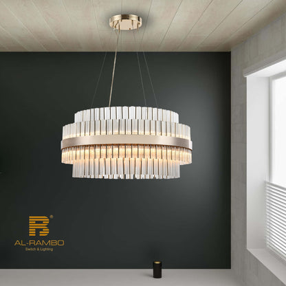 Modern Chandelier with High Quality Glass - 96312-22+22