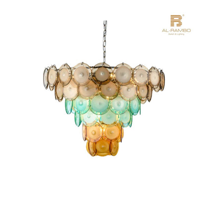 Distinctive Art Deco Design Chandelier with a warm, luxurious glow - 96503-8+6+3+3+1